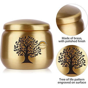 Personalized Funeral <b>Ashes</b> Urn Luxury Handcrafted Metal Memorial Urn Durable Aluminum Cremation Urn for Adults Premium - Product Image 2