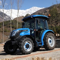 Tractor de Ruedas Solis 4WD con Transmisión por Engranajes, Cargador Integrado de Fábrica, Bomba de Caja de Engranajes con Rodamientos Autonivelantes, Motor de 60HP, Alta Productividad