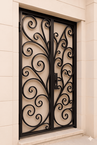 Portail de jardin en fer forgé KHP, design contemporain, porte battante manuelle, utilisation extérieure, surface finie, portail d'entrée en métal, garantie 1 an - Product Image 2
