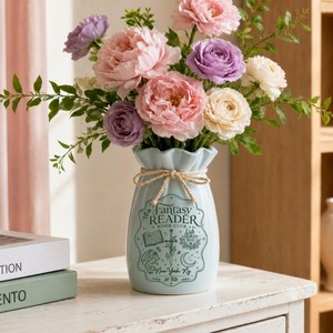 Shabby Chic Style Painted White Tabletop Decor 8-16 Inches Exquisite Durable Fantasy Reader <b>Ceramic</b> <b>Vase</b> - Product Image 4