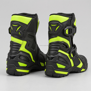 Motorbike Shorts <b>Boots</b> <b>Men</b> Motorcycle Riding Shoes Leather <b>Waterproof</b> Durable Anti Slip Protective Outdoor Casual Footwear - Product Image 3