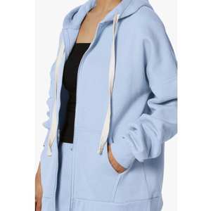 Sweat-shirt zippé pour femme, décontracté, léger ou épais, à capuche, pour femmes - Product Image 3