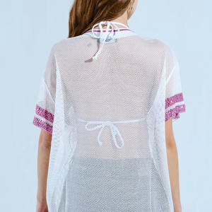 Jersey de Fútbol Americano Extra Grande para Mujer, Diseño con Letras de Pedrería, Ligero, Transpirable, Malla, Proveedor Mayorista OEM - Product Image 6