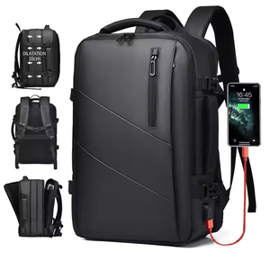 Modern Travel <b>Backpack</b> Polyester Oxford Fabric Geometric Design <b>Water</b> <b>Resistant</b> Zipper Closure Adjustable Strap Unisex 36-55L - Product Image 1