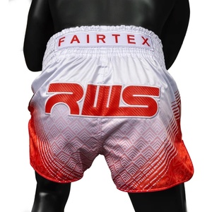 Short de Muay Thai Fairtex Rouge et Blanc, Impression par Sublimation, Unisexe, Équipement d'Entraînement MMA et Kickboxing, Polyester Respirant pour Adultes et Jeunes - Product Image 6