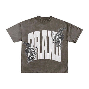 เสื้อยืดพิมพ์ลายสกรีนแบบซันเฟดเอซิดวอชสำหรับผู้ชาย กางเกงขาสั้นลำลอง ชุดเซ็ต 2 ชิ้น สไตล์สตรีทแวร์เนื้อผ้านุ่ม สำหรับฤดูหนาว - Product Image 2