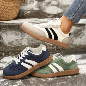 Women's Trendy Casual Flat Sneakers Non-Slip Lightweight German Trainer <b>Shoes</b> All Match Comfortable Retro Forrest Gump Runn - Product Image 4