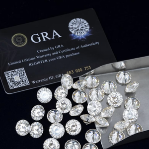 Moissanite 5-14 mm certifiée GRA, cultivée en laboratoire, clarté VVS, meilleure qualité, couleur DEF - Product Image 3