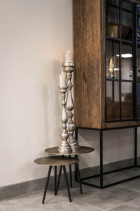 Mesas de Centro Modernas de Estilo Industrial, con Marco Metálico y Superficie Martillada, Muebles para Sala de Estar - Product Image 2