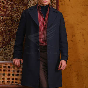 Abrigo de Lana para Hombre, Nuevo Estilo, 100% Lana/Poliéster, Transpirable, de Alta Calidad, Largo - Product Image 4