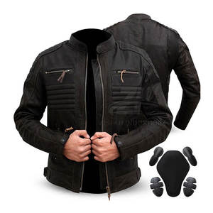 Veste de motard en cuir véritable pour homme, sur mesure, pour la conduite à moto. - Product Image 3