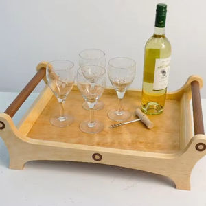Bandeja para servir de madera de acacia hecha a mano, hermosa vajilla redonda de estilo clásico para cocina, hogar, Hotel, fiesta, servicio de comida personalizable - Product Image 3