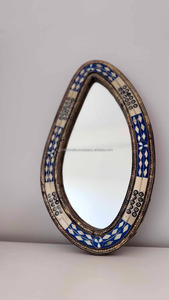 Bone Inlay Wall <b>Mirror</b> <b>Frame</b> with Intricate Hand Carved Design, Artisan Made Decorative Wall <b>Mirror</b> Interior Decoration - Product Image 2