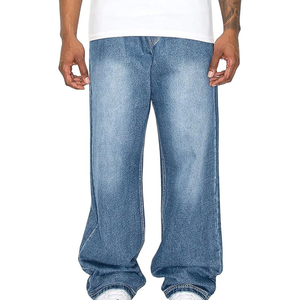 Jean en denim ample et décontracté pour homme, coupe large, style streetwear, pantalon tendance - Product Image 1