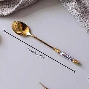 Ensemble de couverts décoratifs en acier brillant, faits à la main, style royal, en métal forgé, effet miroir, pour la maison et la cuisine - Product Image 2