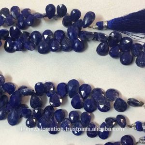 Perles de pierres précieuses naturelles en lapis-lazuli bleu facetté en forme de poire de 2 mm, 4 mm, 6 mm, certifiées IGI, The Jewel Creation India 2026 - Product Image 1