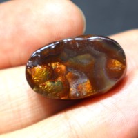 Cabochon en Agate de Feu Mexicaine Naturelle Druzy, Bijou Unique Fait Main en Agate de Feu, Cabochon en Agate de Feu Poli pour la Fabrication de Bijoux