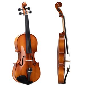 Glarry GV402 Kit di violino acustico 4/4 vernice naturale custodia quadrata 2 archi 3 1 tono sintonizzatore digitale metronomo - Product Image 5