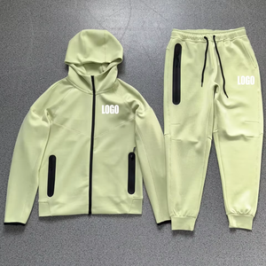 Nouvel ensemble de survêtement décontracté pour homme 2025 – Veste à capuche en molleton technique avec logo personnalisé et pantalon de jogging deux pièces - Product Image 3