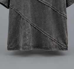Camiseta Oversize Gris para Hombre con Cuello Redondo, Ajuste Holgado, Estampado Gráfico Lavado, Manga Corta, Estilo Urbano - Product Image 5