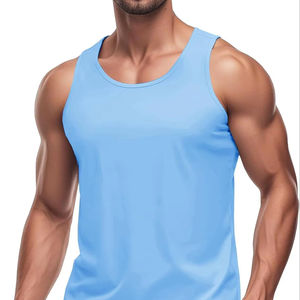 Débardeur décontracté pour homme, séchage rapide, été, entraînement, sans manches, tricoté uni, pour la natation, la plage, la musculation - Product Image 2