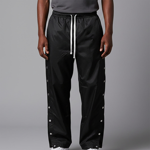 Pantalones Deportivos de Nylon Lavado con Paneles Laterales con Botones, Ajuste Holgado, Resistentes al Viento y al Agua, Pantalones de Hombre a la Moda, Precio al por Mayor - Product Image 1