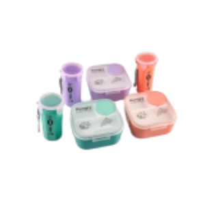 Set de Lonchera y Botella de Agua para Niños, Lonchera Bento de 3 Compartimentos con Vaso a Juego, Kit de Comida a Prueba de Fugas de Grado Alimenticio - Product Image 2