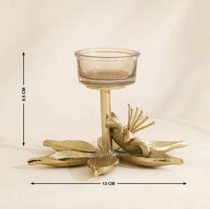 Portavelas de Lujo con Diseño de Flor Dorada, Ecológico, Duradero, Hecho a Mano, para Decoración del Hogar, Portavelas de Cristal, Portavelas de Metal para Velas de Té, Navidad, Pascua - Product Image 4