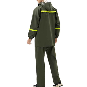Adult <b>waterproof</b> rain suit Red Black hiking rain jacket Pants <b>set</b> for outdoor wear Universal raincoat for camping - Product Image 4