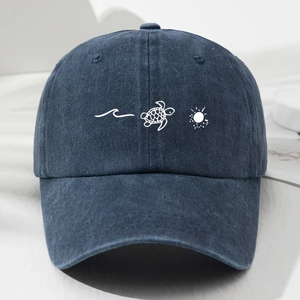 Gorra de béisbol con estampado de tortuga para un estilo informal diario, gorra de pico de pato antideslizante para playa y exteriores, moderna para hombres y mujeres - Product Image 1