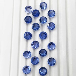 Lote de Gemas Sueltas de Fluorita Natural, Corte Redondo Facetado de 8-12 mm, Piedra de Fluorita Azul Pleocroica para la Fabricación de Joyas - Product Image 1