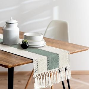 Runner da Tavolo Verde Salvia 72 Pollici con Nappe, Decorazione Boho per Pasqua, Copritavolo Rustico in Macramè Stile Fattoria, Aggiunta Sorprendente al Tuo Arredamento - Product Image 3