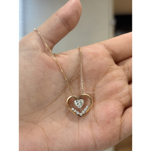 Collar con Colgante de Diamante Cultivado en Laboratorio con Corte Corazón Premium, Diseño de Corazón Flotante en Oro de 1.5 Ct, Joyería Fina para Mujer - Product Image 3
