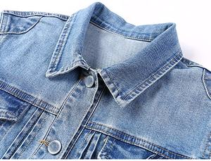 Men's Denim <b>Jacket</b> Light Blue Stonewashed Cotton Button Closure Casual Autumn Wear Regular Fit Topstitch Detail - Product Image 4