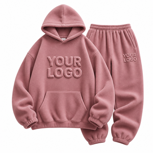 MEN'S HODDED SOLID FLEECE 100% COTTON <b>GYM</b> TRACKSUIT SET WINTER TRAINING <b>SWEATSHIRT</b> JOGGER SPORTSWEAR ECO-FRIENDLY CUSTOM OEM ODM - Product Image 3