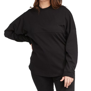 Camiseta de Manga Larga con Cuello Redondo para Mujer, Estilo Deportivo, Holgada, de Color Sólido, Informal, para Otoño, Talla Grande - Product Image 4