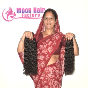Lots de Cheveux Humains Indiens Remy Bouclés à Coupe Droite, à Pointes Pleines, Texture Frisée Densifiée, Volume Naturel, Extensions en Gros - Product Image 1