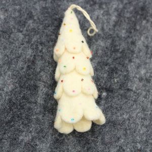 Adorno Navideño de Fieltro con Forma de Árbol de Navidad, Colgante Decorativo de Cera Blanca para Decoración de Fiestas - Product Image 3