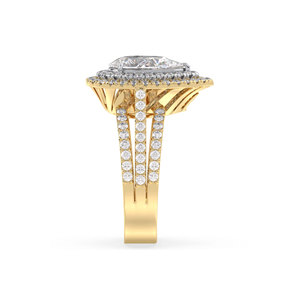 REYES Sparkling GRA Certified Moissanite <b>Solitaire</b> <b>Ring</b> For Women 925 Sterling <b>Silver</b> 14K Yellow Gold Rhodium Plated Jewelry - Product Image 5