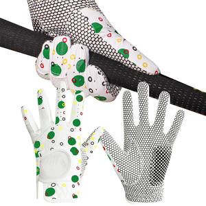 Gants de golf noirs pour hommes en cuir véritable, respirants, légers, durables, avec sangle de poignet réglable - Product Image 1