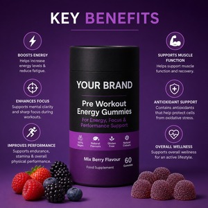 Gomitas Energéticas Pre-Entrenamiento de Marca Privada OEM para Mejorar el Rendimiento y Apoyar el Entrenamiento - Product Image 3