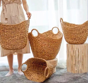 Factory Directly Vietnam Supplier Water Hyacinth <b>Storage</b> Baskets Decorations For Home Competitive Price - Product Image 3