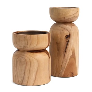 Modern Rustic Wooden <b>Candle</b> Holder Decorative Solid Wood <b>Candle</b> Stand <b>Set</b> - Product Image 5