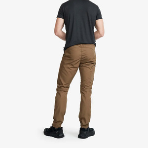 Men's Brown Quick Dry Pants Slim Fit Zip Fly Elastic Waist With Pockets All Seasons Outdoor Hiking Wear - Product Image 3