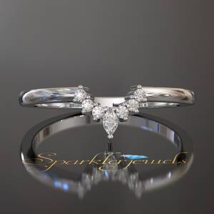 Women Wedding Band | <b>Stacking</b> <b>Ring</b> | Classic Moissanite Band | Women Matching Band | <b>Ring</b> Enhancer - Product Image 3