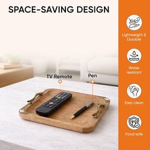 Plateau de service en bois artisanal avec poignée en forme de poisson, design moderne pour table basse, cuisine, décoration de mariage et d'anniversaire, OEM - Product Image 4