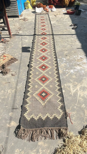 Entryway Home Decor Wool Jute <b>Runner</b> <b>Rug</b> Handmade Boho Tribal Geometric Rustic <b>Hallway</b> Woven Floor Carpet <b>Runner</b> - Product Image 4