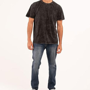 เสื้อยืดโอเวอร์ไซส์สีดำสำหรับผู้ชาย สไตล์สตรีท คอโอ แขนสั้น ไซส์พลัส ผ้าคอตตอนเจอร์ซีย์ เป็นมิตรต่อสิ่งแวดล้อม ระบายอากาศได้ดี ซักแบบแอซิดวอช - Product Image 3