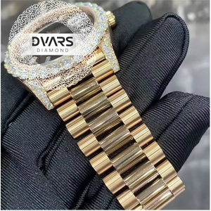 Reloj de Lujo de Cuarzo y Acero Inoxidable con Cristal de Moissanita para Vacaciones en la Playa, Festivales de Música y Uso Casual - Venta al por Mayor - Product Image 5