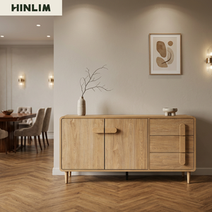 Modern Wooden <b>Sideboard</b> with <b>Storage</b> Drawers and Cabinet for Dining Room Furniture - Product Image 3